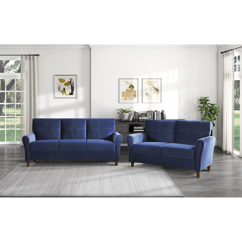 Homelegance Dunleith Stationary Fabric Loveseat 9348BUE-2 IMAGE 6