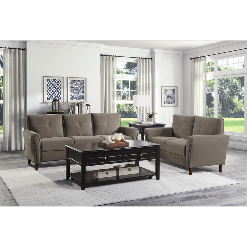 Homelegance Dunleith Stationary Fabric Loveseat 9348BRW-2 IMAGE 5