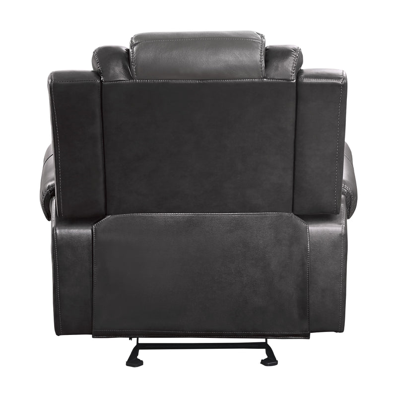 Homelegance Briscoe Glider Leather Look Recliner 9470GY-1 IMAGE 4