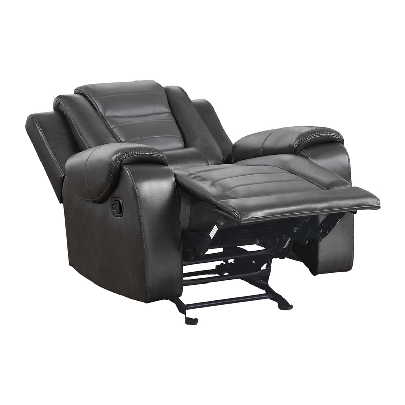 Homelegance Briscoe Glider Leather Look Recliner 9470GY-1 IMAGE 5