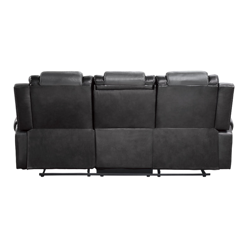 Homelegance Briscoe Reclining Leather Look Sofa 9470GY-3 IMAGE 3