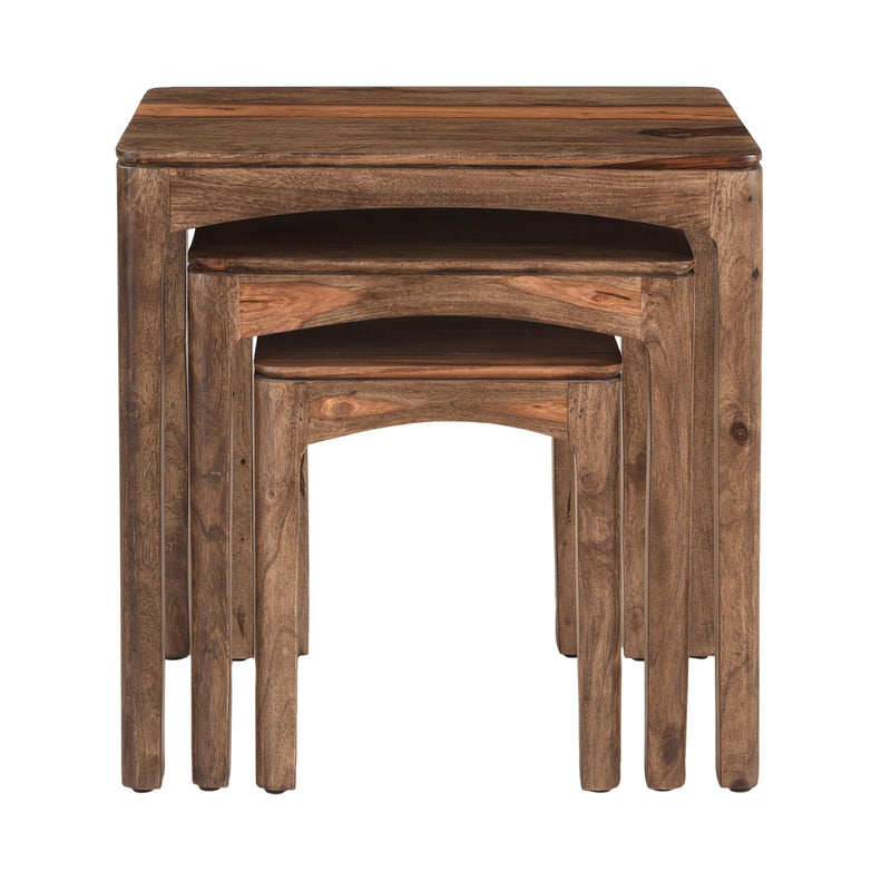 Coast2Coast Thane 62446 Solid Wood 3 pc Nesting End Side Accent Tables with Arched Skirt IMAGE 3