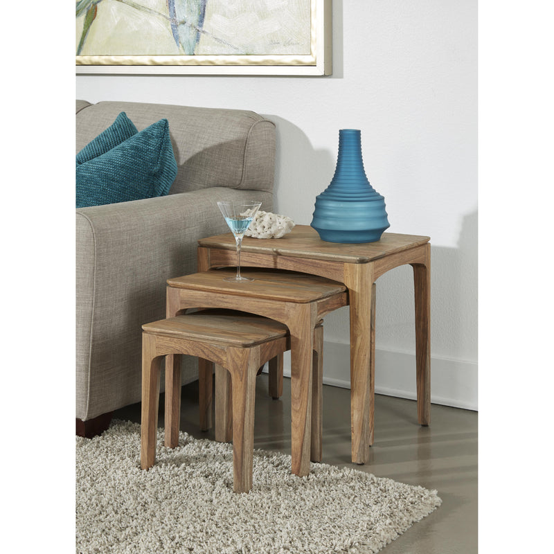 Coast2Coast Thane 62446 Solid Wood 3 pc Nesting End Side Accent Tables with Arched Skirt IMAGE 6