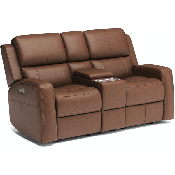 Flexsteel Power Reclining Leather Match Loveseat 1043-64PH 946-72 IMAGE 1