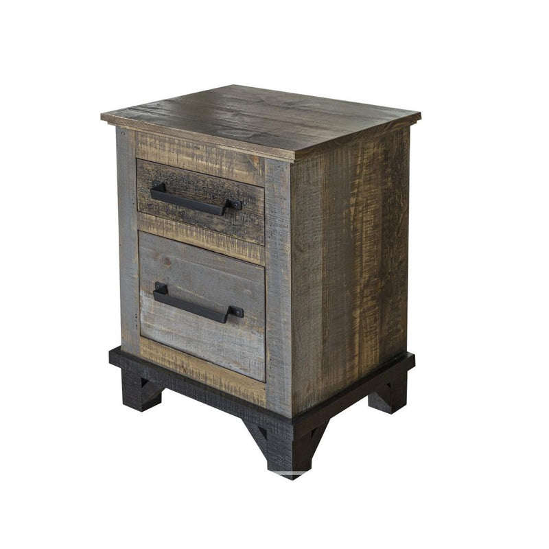 International Furniture Direct Loft Brown 2-Drawer Nightstand IFD6441NTSSM IMAGE 1