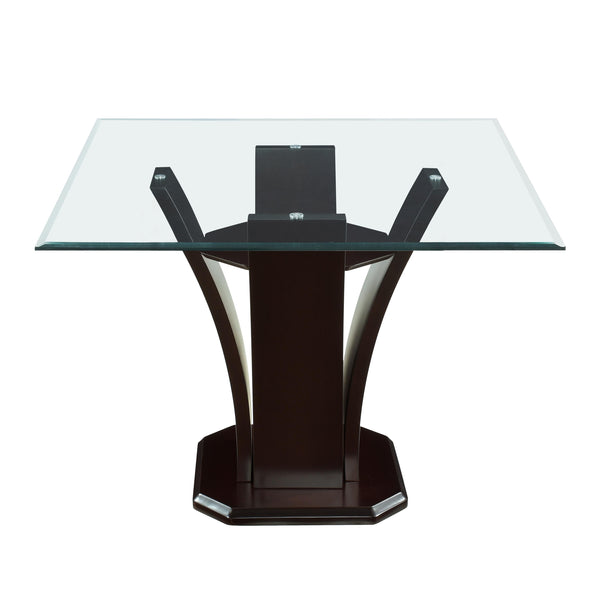 Homelegance Square Daisy Counter Height Dining Table with Glass Top and Pedestal Base 710-36SQ* IMAGE 1