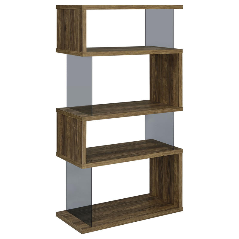 Coaster Furniture Emelle 802339 4-shelf Bookcase with Glass Panels IMAGE 1