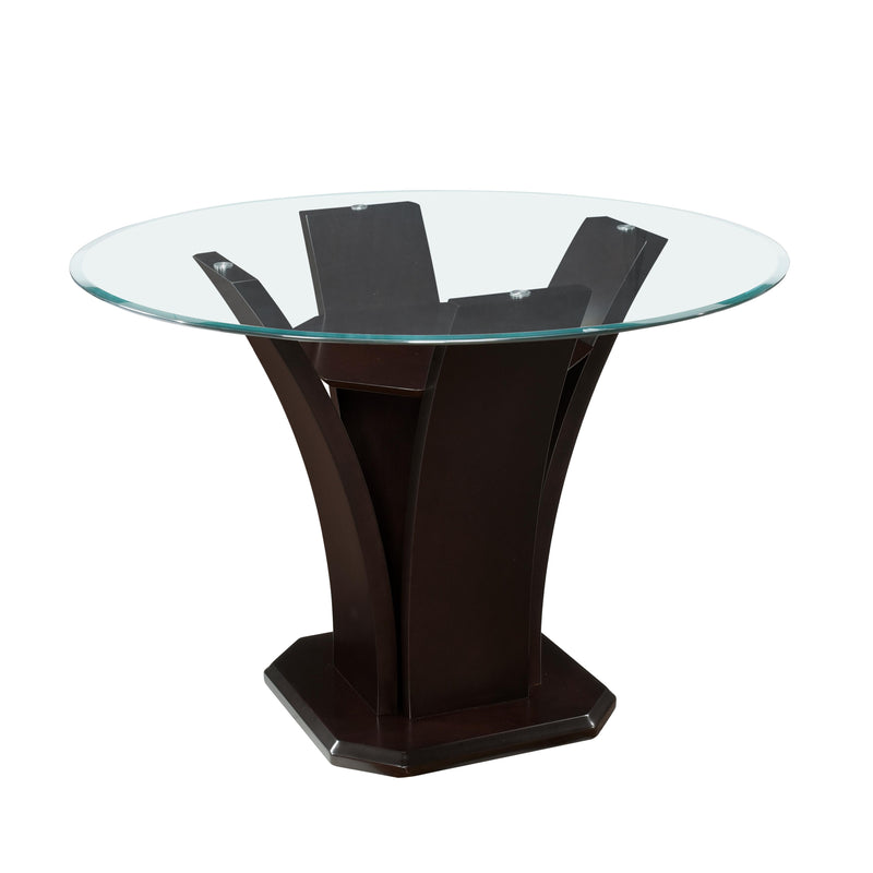 Homelegance Round Daisy Counter Height Dining Table with Glass Top and Pedestal Base 710-36RD48* IMAGE 2