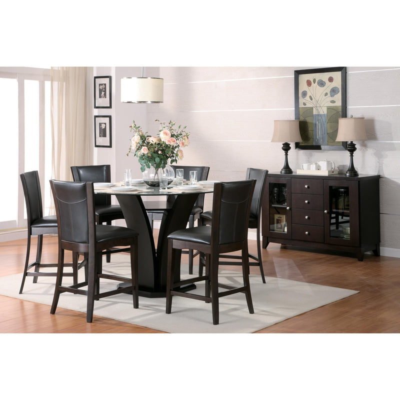 Homelegance Round Daisy Counter Height Dining Table with Glass Top and Pedestal Base 710-36RD48* IMAGE 3