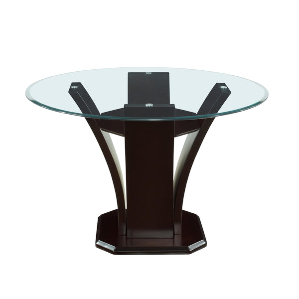 Homelegance Round Daisy Dining Table with Glass Top and Pedestal Base 710-48* IMAGE 1