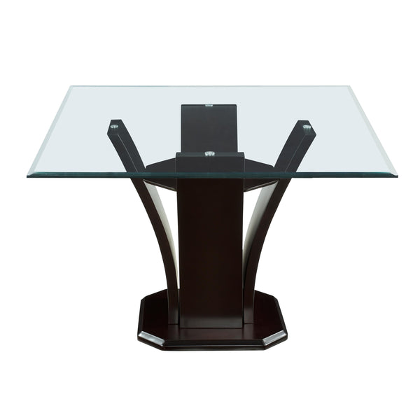 Homelegance Square Daisy Dining Table with Glass Top and Pedestal Base 710-54SQ* IMAGE 1