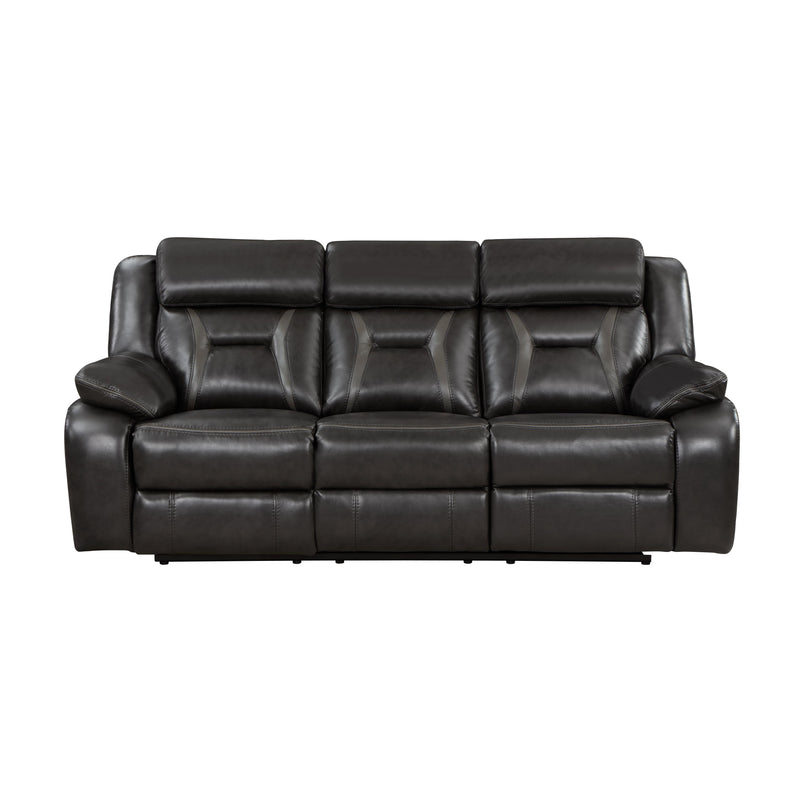 Homelegance Amite Reclining Leather Look Sofa 8229NDG-3 IMAGE 1