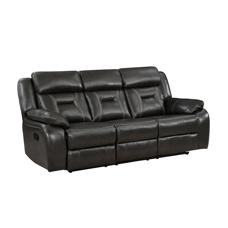 Homelegance Amite Reclining Leather Look Sofa 8229NDG-3 IMAGE 2