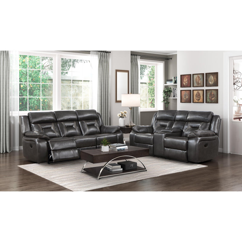 Homelegance Amite Reclining Leather Look Sofa 8229NDG-3 IMAGE 5