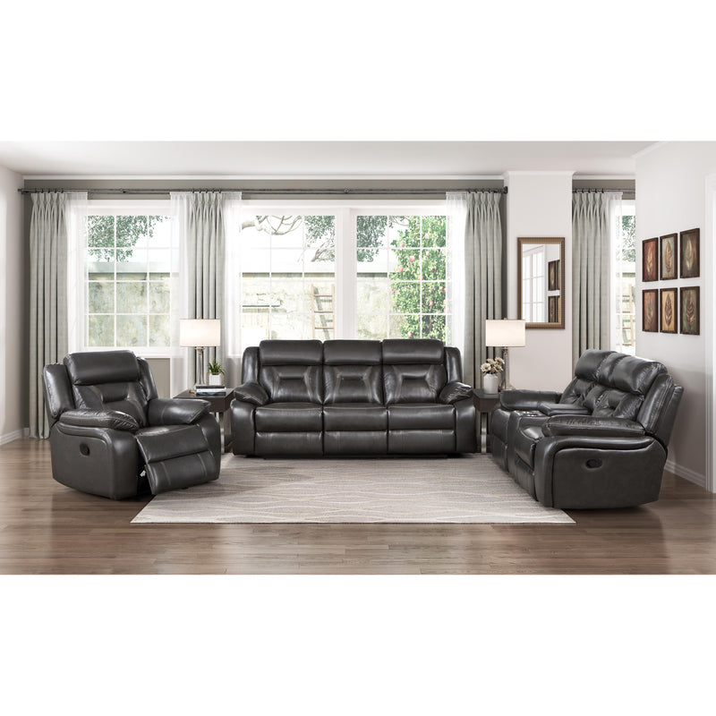 Homelegance Amite Reclining Leather Look Sofa 8229NDG-3 IMAGE 6