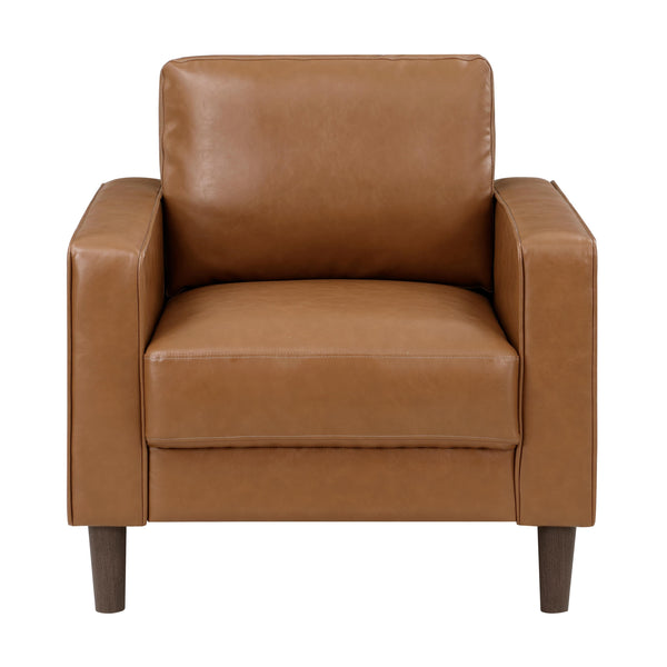 Homelegance Malcolm Stationary Leather Look Chair 9203BRW-1 IMAGE 1