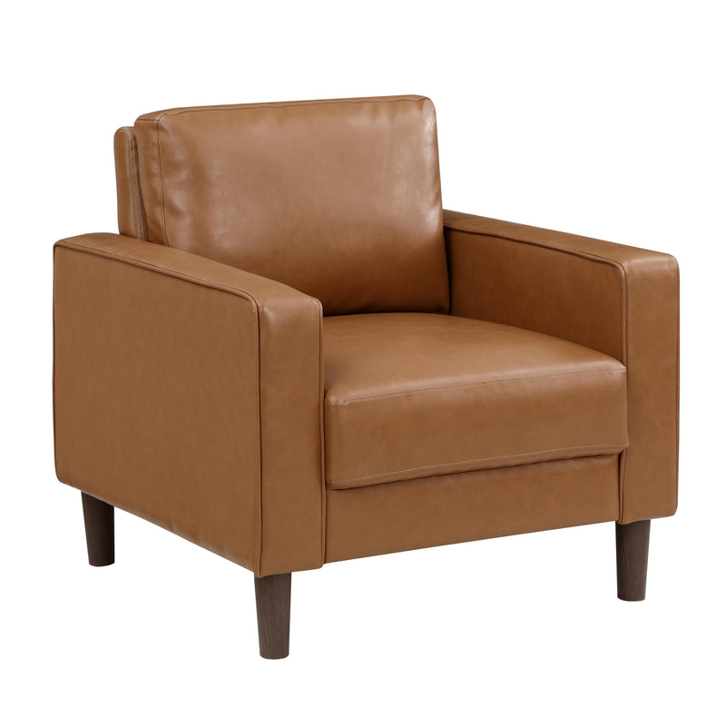 Homelegance Malcolm Stationary Leather Look Chair 9203BRW-1 IMAGE 2