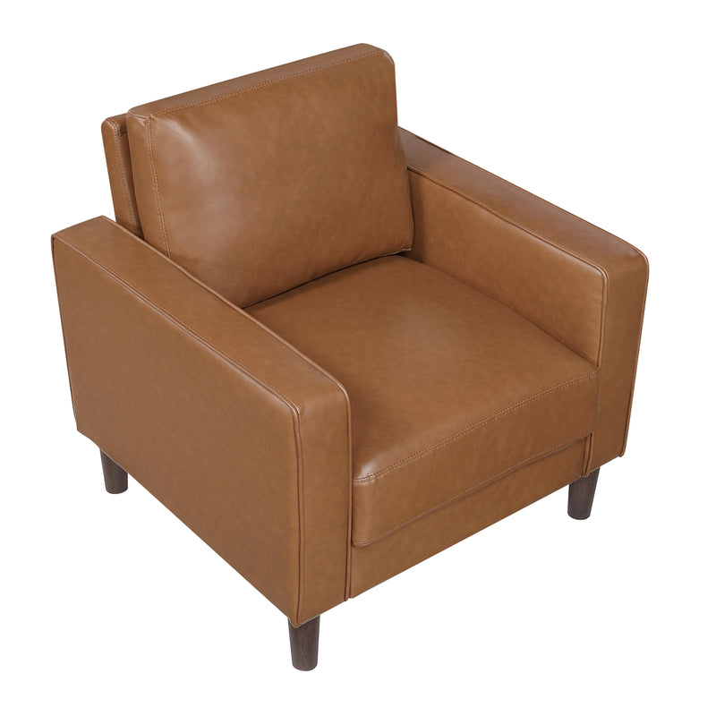 Homelegance Malcolm Stationary Leather Look Chair 9203BRW-1 IMAGE 3