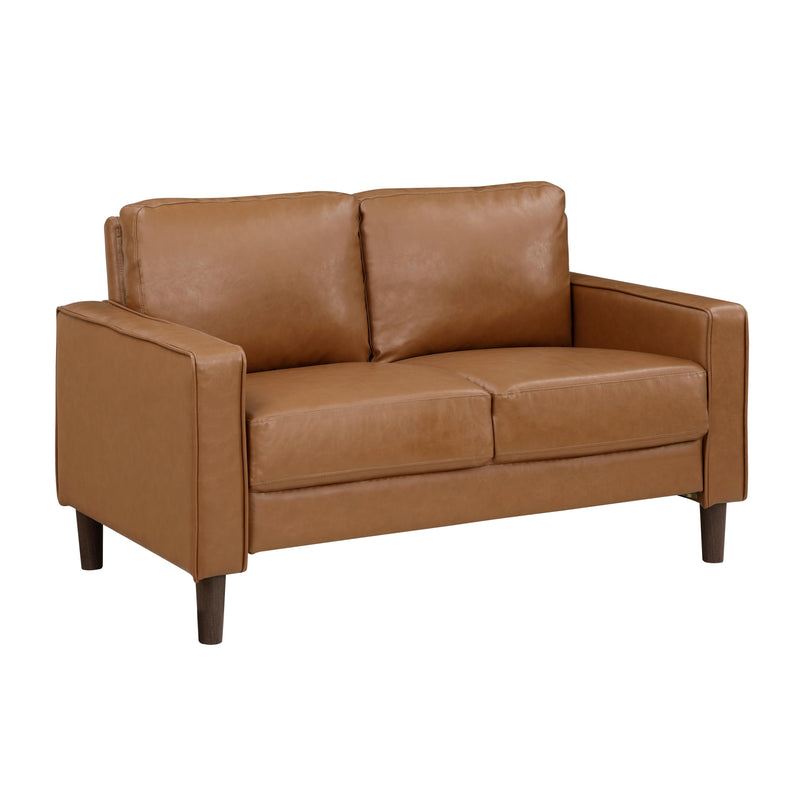 Homelegance Malcolm Stationary Leather Look Loveseat 9203BRW-2 IMAGE 2