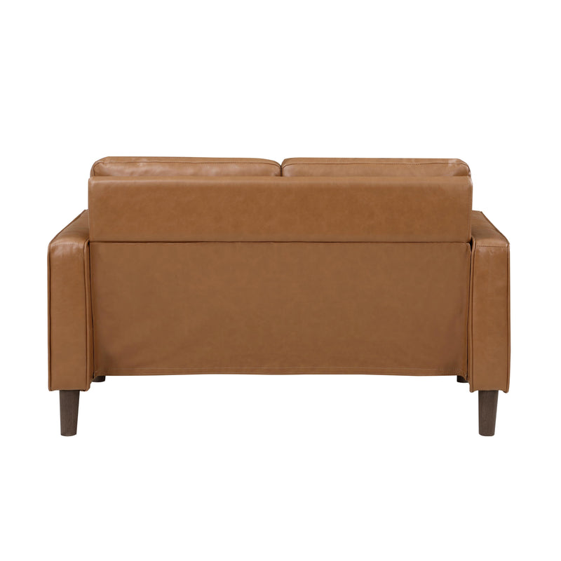 Homelegance Malcolm Stationary Leather Look Loveseat 9203BRW-2 IMAGE 3