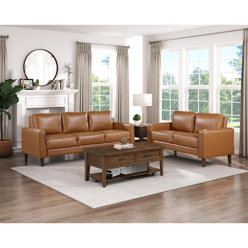 Homelegance Malcolm Stationary Leather Look Loveseat 9203BRW-2 IMAGE 7