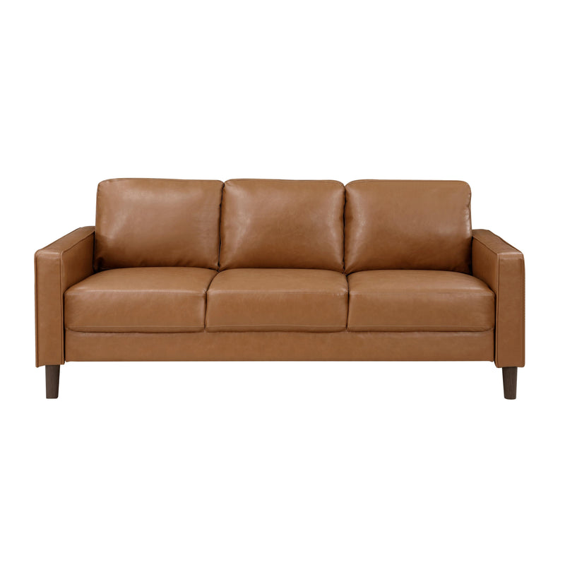 Homelegance Malcolm Stationary Leather Look Sofa 9203BRW-3 IMAGE 1