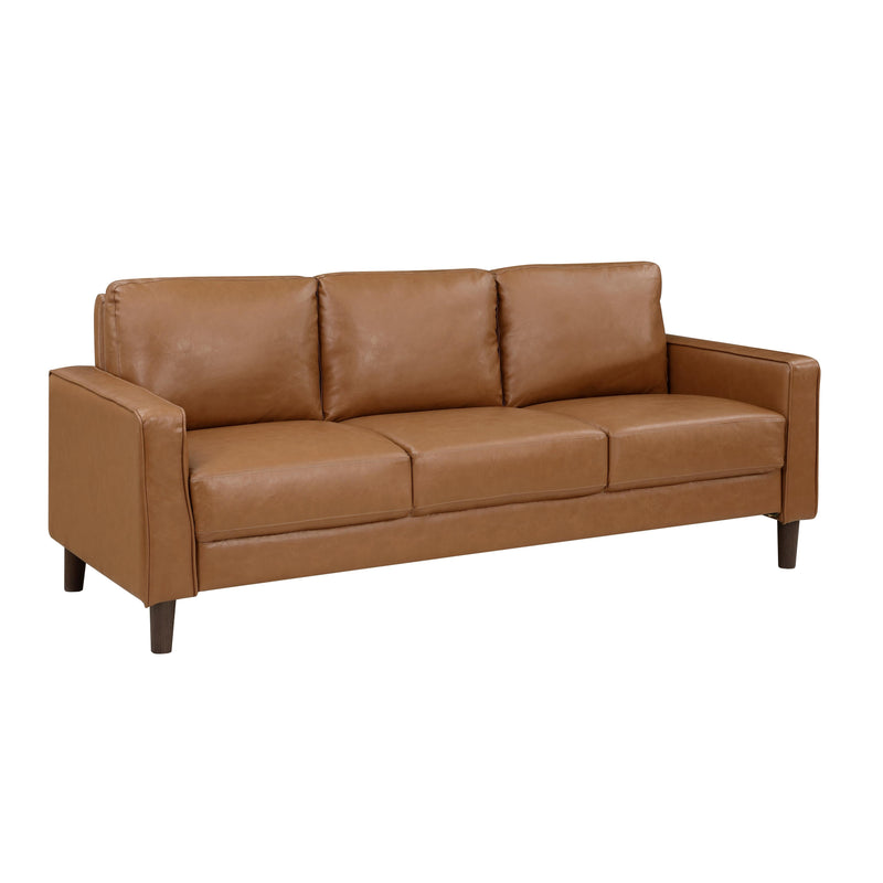 Homelegance Malcolm Stationary Leather Look Sofa 9203BRW-3 IMAGE 2