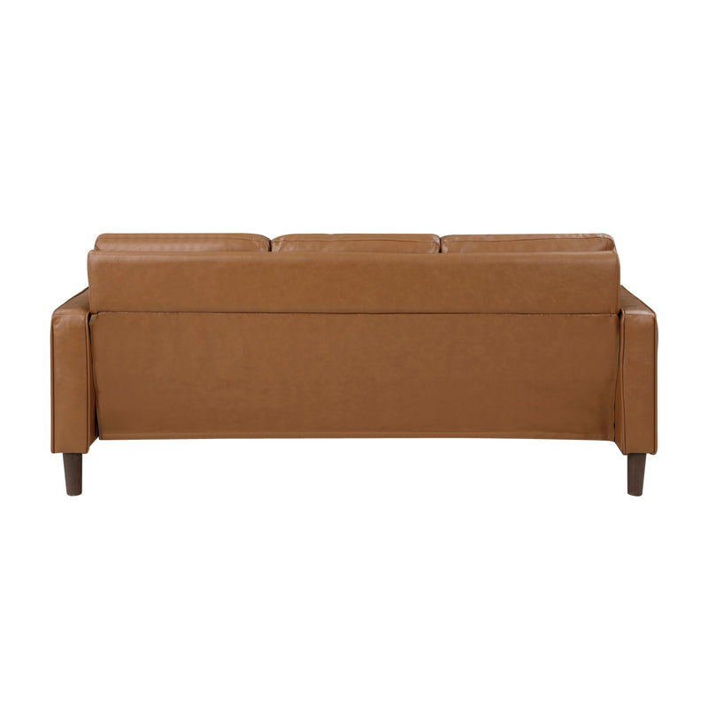 Homelegance Malcolm Stationary Leather Look Sofa 9203BRW-3 IMAGE 3