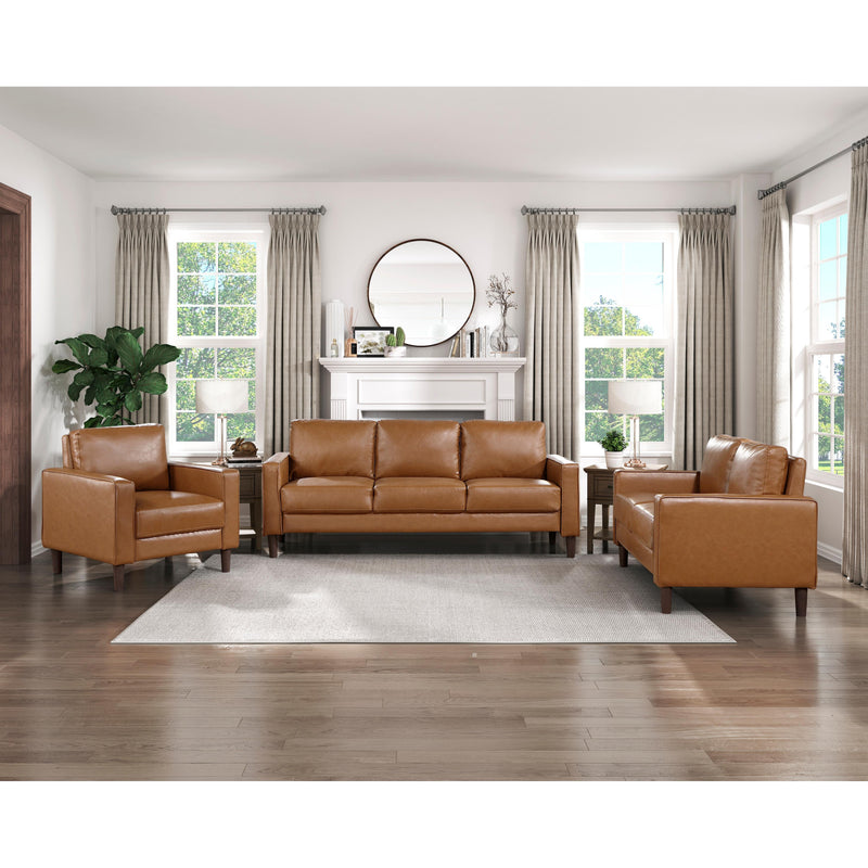 Homelegance Malcolm Stationary Leather Look Sofa 9203BRW-3 IMAGE 8