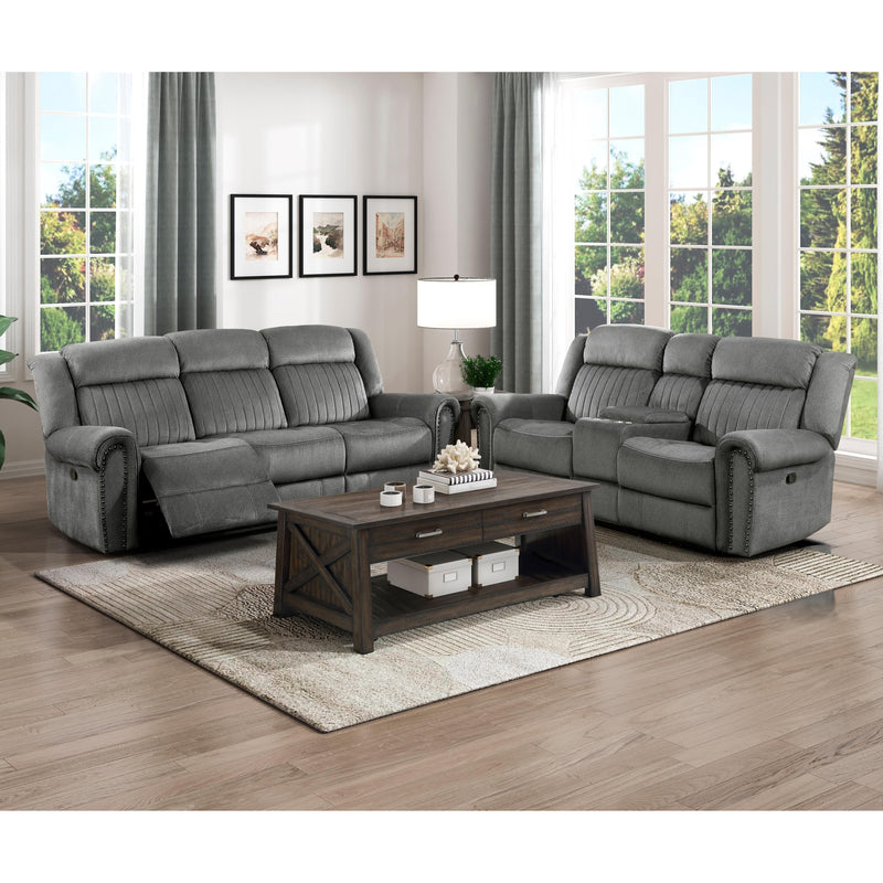 Homelegance Brennen Reclining Fabric Loveseat with Console 9204CC-2 IMAGE 6