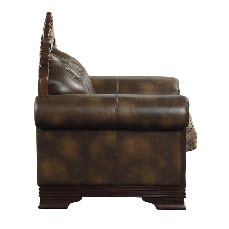 Homelegance Croydon Stationary Leather Match Loveseat 9815-2* IMAGE 3