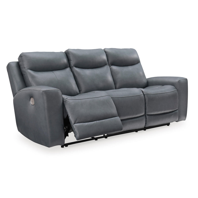 Signature Design by Ashley Mindanao Power Reclining Leather Match Sofa U5950415 IMAGE 2