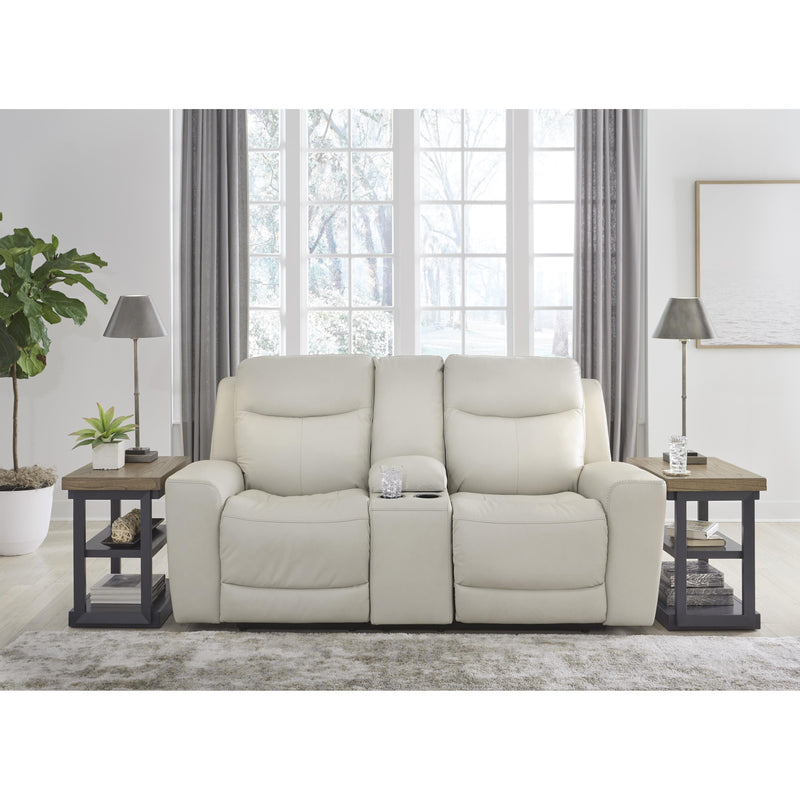 Signature Design by Ashley Mindanao Power Reclining Leather Match Loveseat U5950518 IMAGE 6