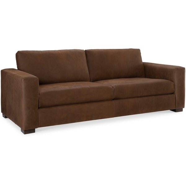 Bassett Weldon Stationary Leather Sofa 3129-62L 7232-8 IMAGE 1