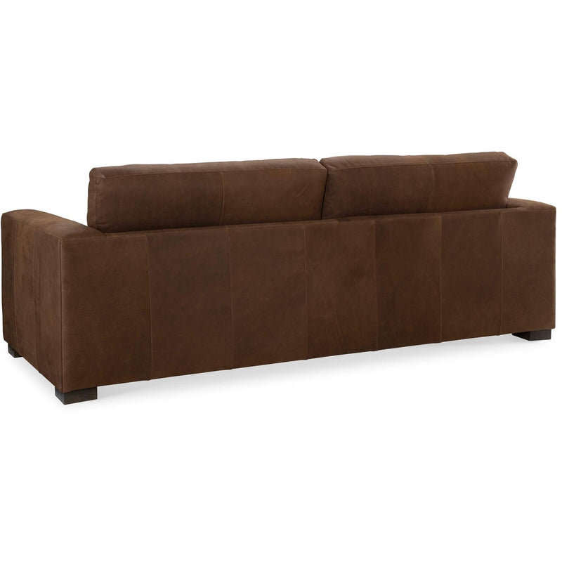 Bassett Weldon Stationary Leather Sofa 3129-62L 7232-8 IMAGE 4