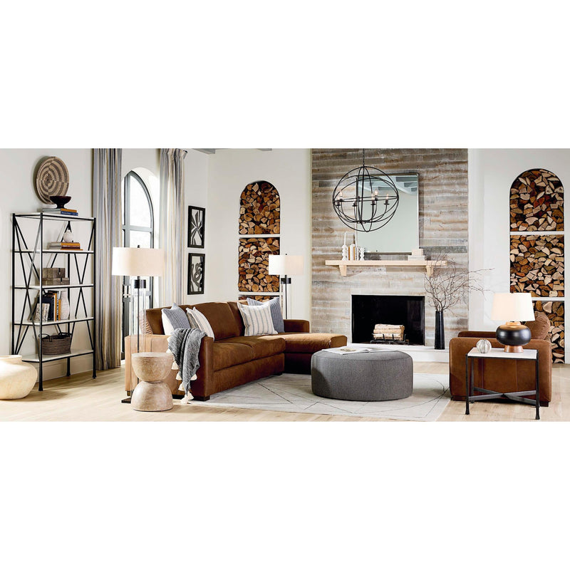 Bassett Weldon Leather 2 pc Sectional Weldon 3129-RCSECTL Leather Right Chaise Sectional - Brown IMAGE 10