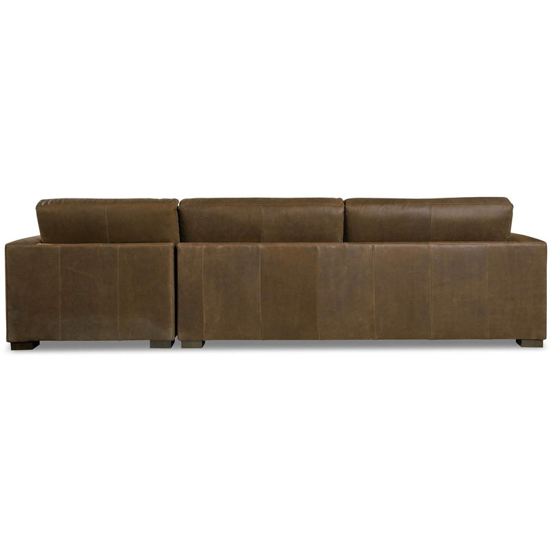 Bassett Weldon Leather 2 pc Sectional Weldon 3129-RCSECTL Leather Right Chaise Sectional - Brown IMAGE 4