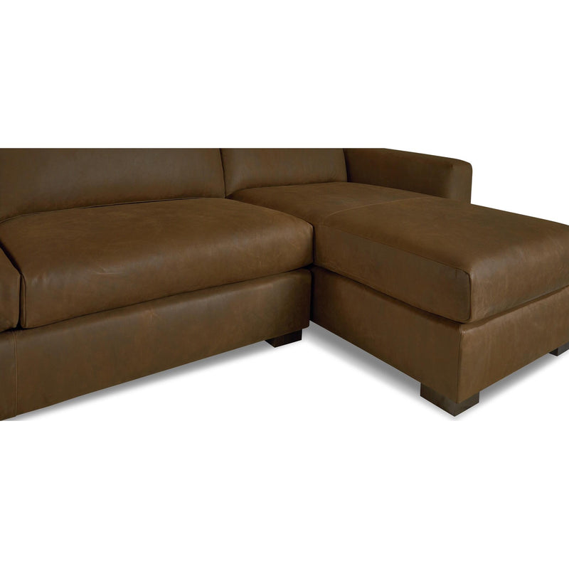 Bassett Weldon Leather 2 pc Sectional Weldon 3129-RCSECTL Leather Right Chaise Sectional - Brown IMAGE 6