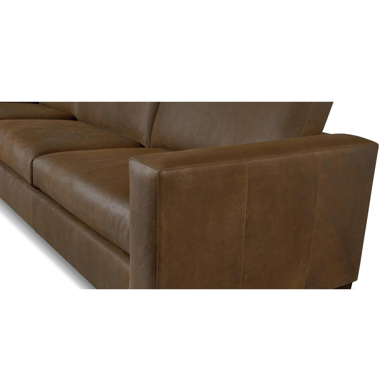 Bassett Weldon Leather 2 pc Sectional Weldon 3129-LCSECTL Leather Left Chaise Sectional - Brown IMAGE 5