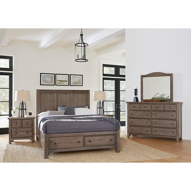 Vaughan-Bassett Cool Farmhouse Queen Panel Bed with Storage 801-557-050B-502-555 IMAGE 2