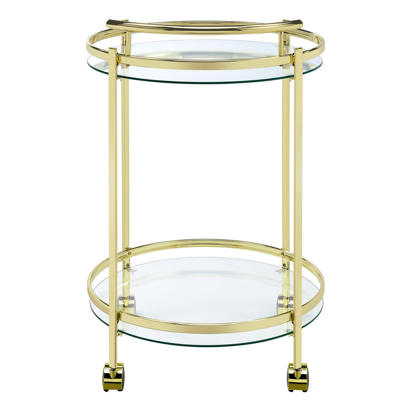 Coaster Furniture Chrissy 181366 Round Glass Bar Cart - Brass IMAGE 4