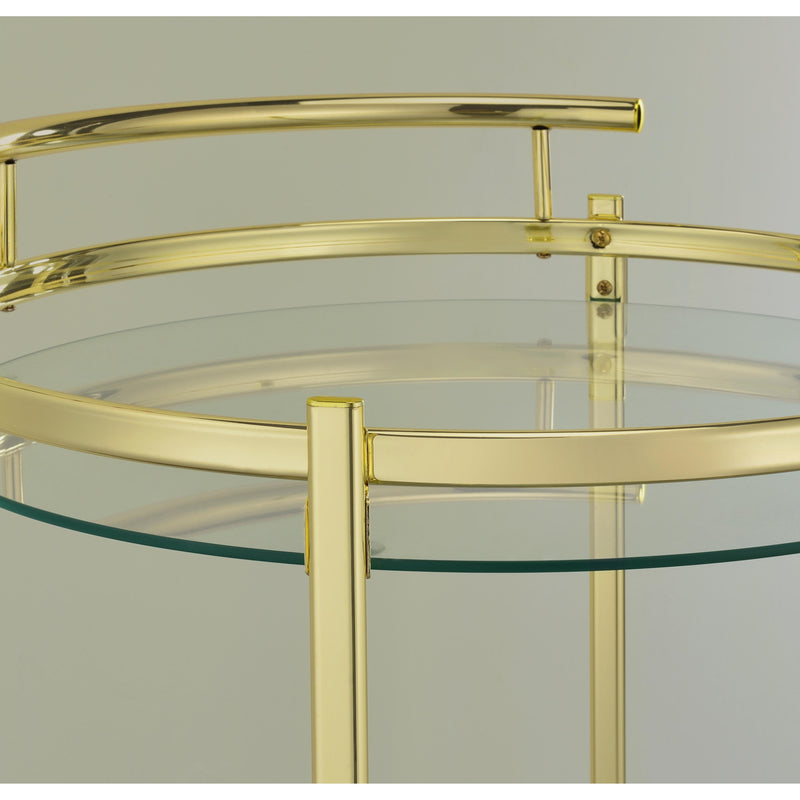 Coaster Furniture Chrissy 181366 Round Glass Bar Cart - Brass IMAGE 7