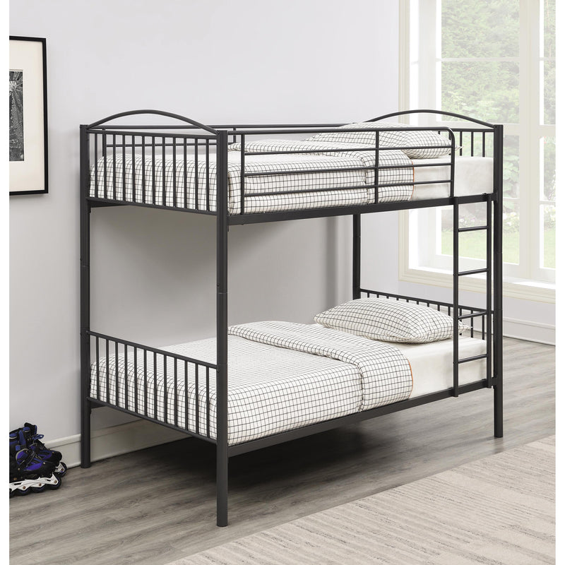 Coaster Furniture Anson 400739T Twin Over Twin Bunk Bed with Ladder - Gunmetal IMAGE 2