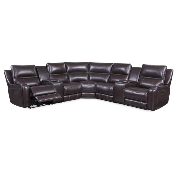 Leather Italia USA Winston Reclining Leather 7 pc Sectional 1444-3308CON/1444-3308CON/1444-EHZ3308LAF/1444-EHZ3308ALC/1444-EHZ3308RAF/1444-3308WED/1444-3308ALC-014375LV IMAGE 1