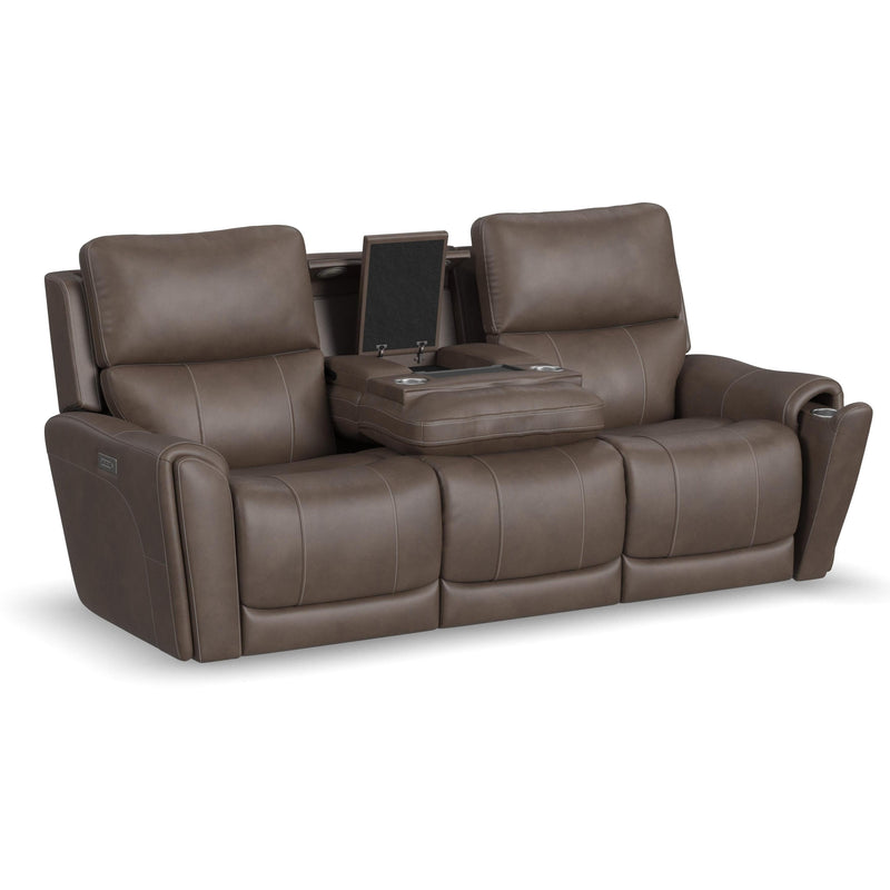 Flexsteel Carter Power Reclining Leather Look Sofa 1587-63PH 886-72 IMAGE 2