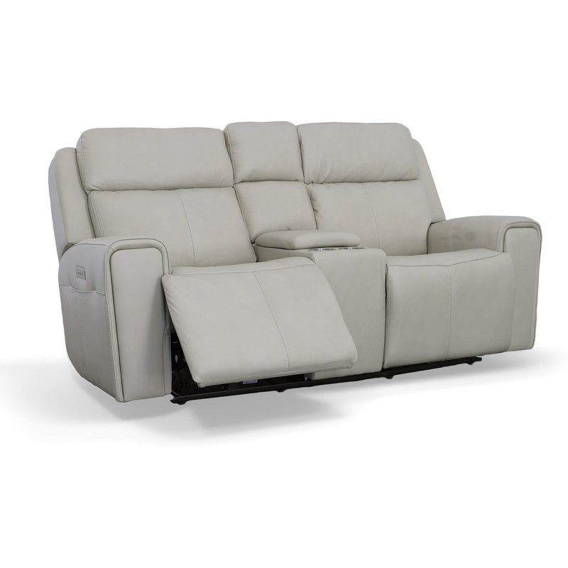 Flexsteel Barnett Power Reclining Leather Match Loveseat 1601-64PH 030-01 IMAGE 2