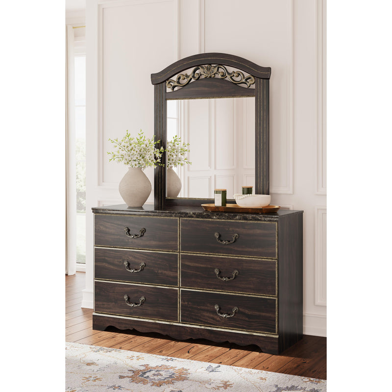 Signature Design by Ashley Glosmount 6-Drawer Dresser with Mirror B1055-231/B1055-36 IMAGE 6