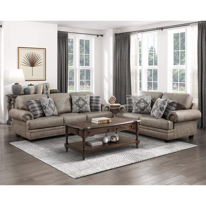 Homelegance Franklin Stationary Leather Look Loveseat 9260MS-2 IMAGE 5