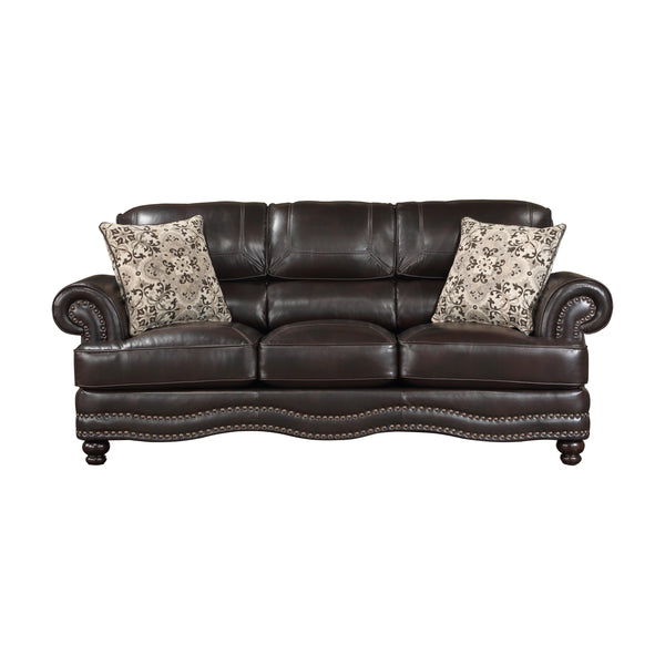 Homelegance Milford Stationary Leather Look Sofa 9268BRW-3 IMAGE 1