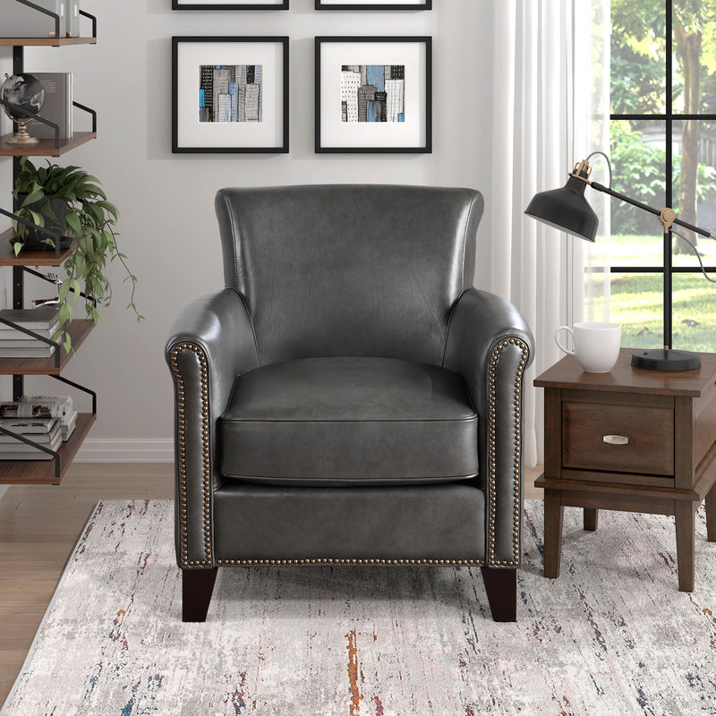 Homelegance Braintree Stationary Leather Accent Chair 9278GRY-1 IMAGE 5